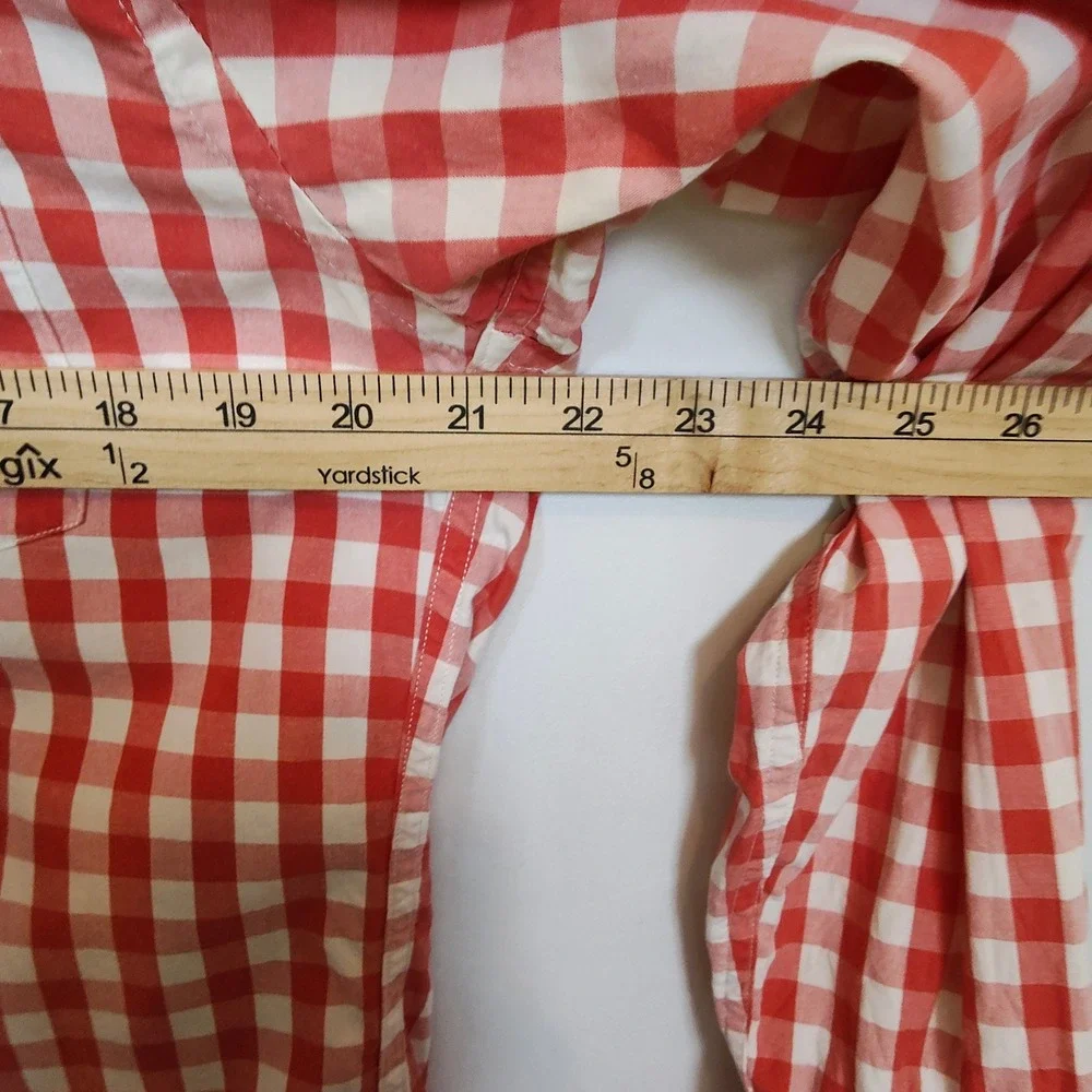 J.Crew Button-Down Shirt Men's Medium Red Checkered Long Sleeve